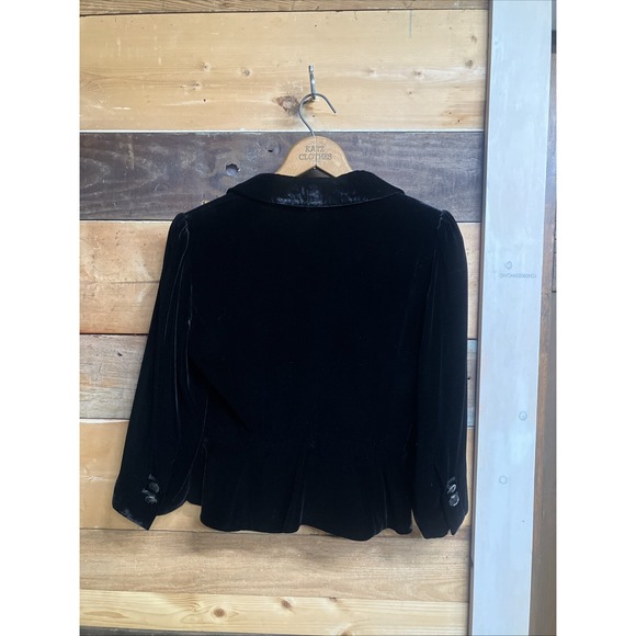 90’s vintage Velvet Black Jacket Women's Black Holiday Top - Picture 7 of 11